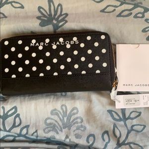 NWT Super cute black and white polka dot wallet!
